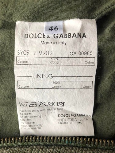 DOLCE & GABBANA SY09/9902 Jacket Coat Size 46 mens cotton green - Picture 8 of 10