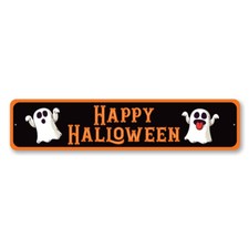 Happy Halloween, Ghosts Greeting, Halloween Decor, Halloween Party Metal Sign