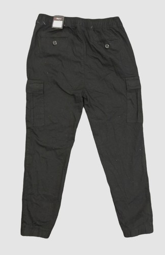 $58 Galaxy By Harvic Men's Black Drawstring Stretch Cargo Pants Size XL - Picture 2 of 2