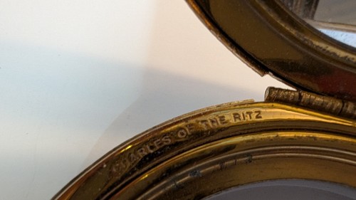 Motivo vintage anni 40 tessuto oro Charles of the Ritz compatto made in USA - Foto 5 di 5