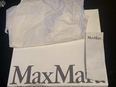 Max Mara Geschenktüte Neu Größe L/XL Weiß Kommt Mit Plan Verpackung Seidenpapier