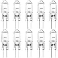 10Pcs 10W 10-Watt 12V T3 Landscape Light Bulbs 10Watt G4 Bi-Pin Base JC