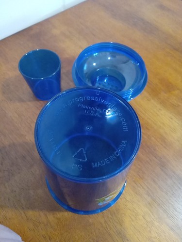 Orlando Resort T-Rex Mixer With Cap Promotional Blue Plasticware - Picture 4 of 4