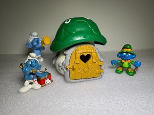 La Maison Des Schtroumpfs - Set Avec Figurines Articulées PVC + Autocollants - Deagostini NEUF