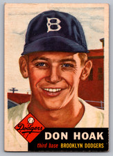 1953 TOPPS #176 DON HOAK BROOKLYN DODGERS ROOKIE