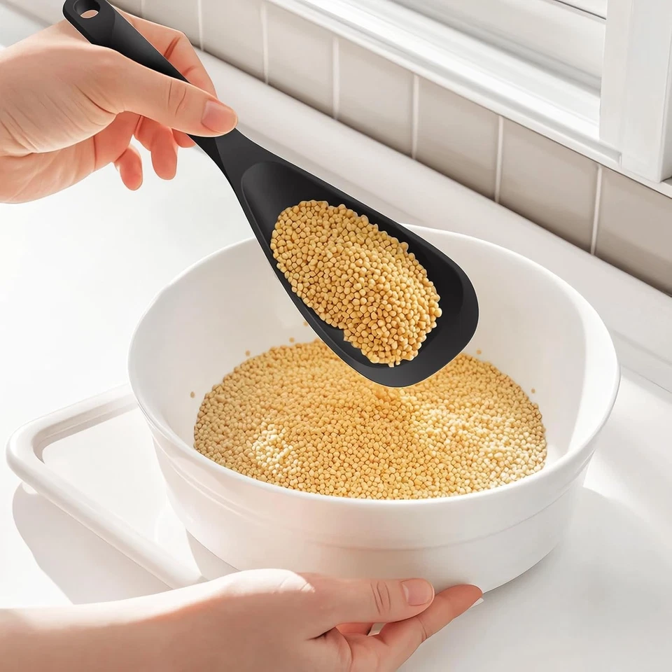 Juego de utensilios de cocina de silicona resistente al calor 600°F antiadherente sin BPA negro Foto 3 de 4