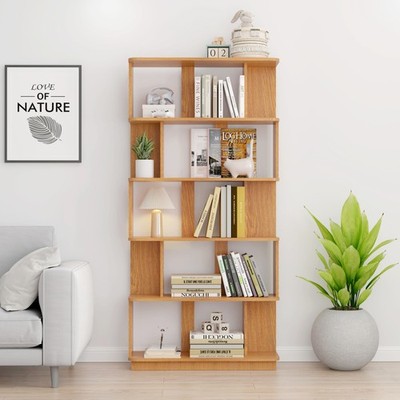 Dark Oak 5 Tier Freestanding Bookcase 31.5x64.56 Inch MDF Open Shelving