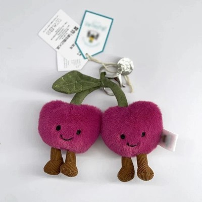 Jellycat Amuseables Cherries Key Chain Plush Cute Gift New with Tags