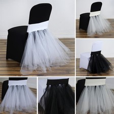 10 pcs TULLE TUTU SPANDEX CHAIR SASHES Wedding Banquet Reception Decorations