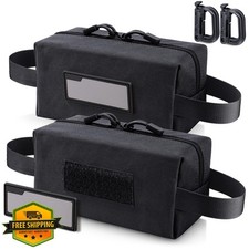 LIVANS Ammo Pouch 2-Pack Canvas Zipper Bag Small Tool Organizer ID Patch