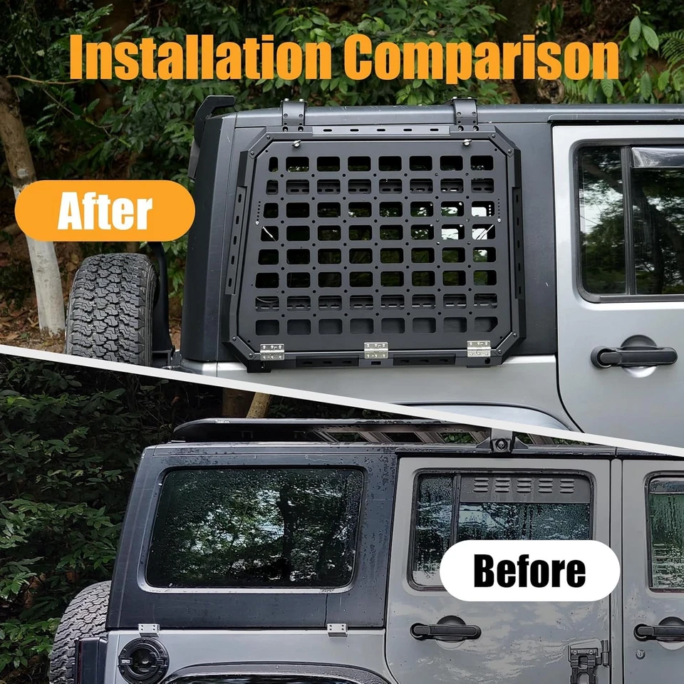 Panel de mesa de almacenamiento ventana trasera multifuncional para Jeep Wrangler JK 2007-2018 Foto 4 de 4