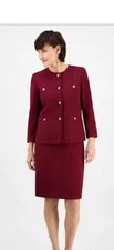 LESUIT SKIRT  SUIT/SIZE 12/NEW WITH TAG/RETAIL$240/LINED/SKIRT LENGTH 25"/WINE