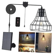 Solar Pendant Lights Outdoor Indoor with Remote, Chicken Coop Lights Solar 