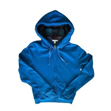 Burberry Brit Blue Zip Hoodie SP Quiet Luxury Designer Athleisure Check Lined