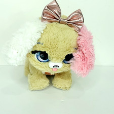 Present Pets Princess Fancy Puppy Dog Animated Plush Toy 9 Works Brown Pink