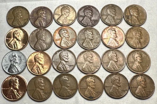 24 Lincoln Wheat Cents 10s - 50s Instant Penny Collection 1c COINS SHOWN Lot 040