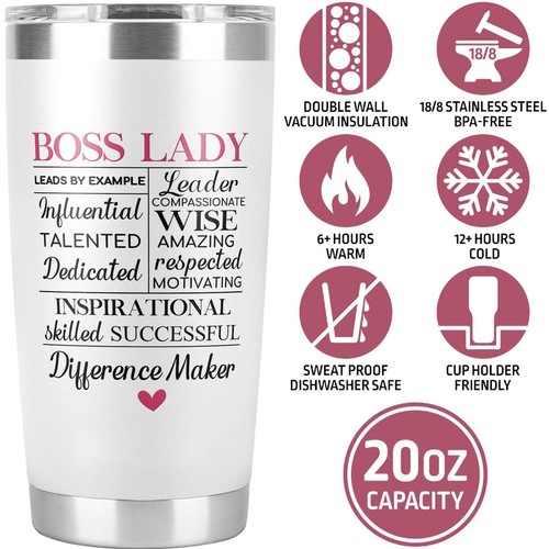 Boss Lady Gifts for Women Boss Day Gifts for Women Tumbler Cup Gifts for Boss... - Picture 7 of 7