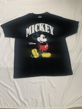 Disney Mickey Mouse Men Black T-Shirt Size Large