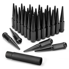 KSP M14x1.5 Spike Lug Nuts for Silverado Sierra 1500 2500 3500, 32PCS Black 1...