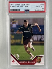 2011 Upper Deck #192 MLS Rookie Card Of Christine Sinclair PSA Gem Mint 10. rookie card picture