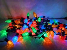 Enchanted Forest C9 Large Multi Color L.E.D 70CT Light Set #284-0713 USED
