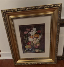 Framed Matted Mid Century Floral Print popular