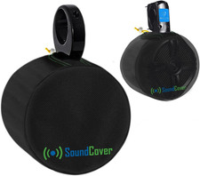Black 600D Marine Wake Tower Speaker Covers Medium H 9.8" W 9.8" D 12"