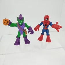 Playskool Marvel Super Hero Adventures SPIDER-MAN & GREEN GOBLIN Figure Lot Of 2
