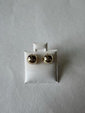 14k Gold Plated Ball Stud Earrings Round Shape Butterfly Closure, Minimalist