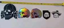  Skull Stickers,shiny Skull, Mexican skull, Skull On Shield,Pirate Skull