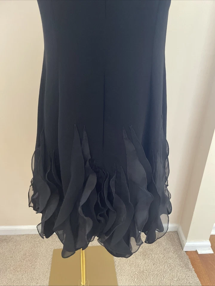 Vestido Formal Boutique Vintage Y2K JS Talla 14 Negro Volantes Hada Cachicho HOCO Foto 4 de 4