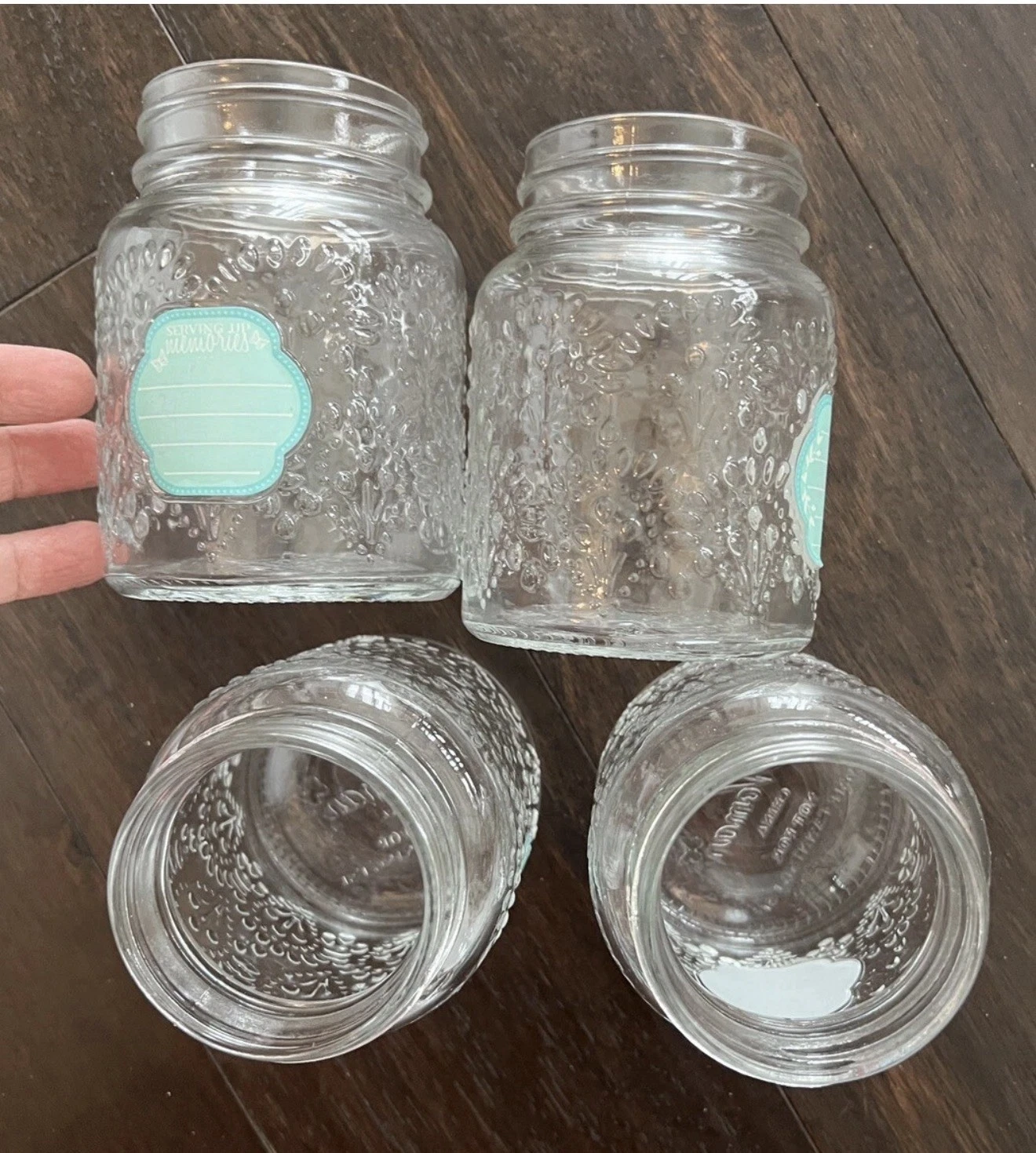 the Pioneer Woman Set 4 Betsy Storage Mason Jars Glass 16oz & ball jar lids