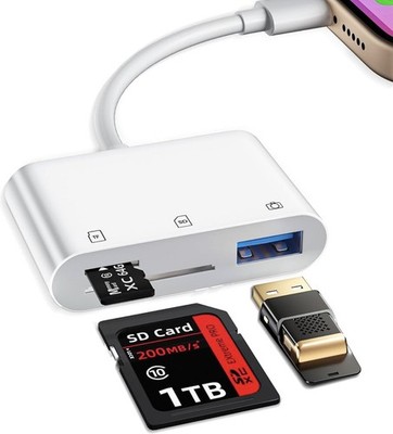 SD Card Reader for iPhone Memory Card Veiwer Support SD and TF Card 