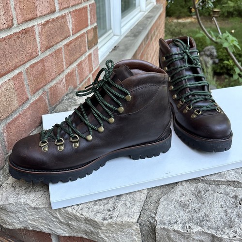 Vintage Polo Ralph Lauren Acworth Calf Leather Hiking Boots BROWN 10D Rare - Picture 8 of 22