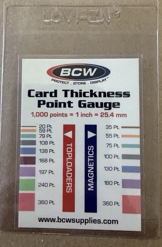 BCW Thickness Point Gauge Trading Card Measurement Tool