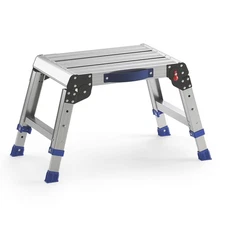 Folding Step Stool for Adults Aluminum Work Platform Adjustable Height