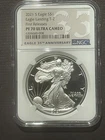 2021-S $1 SILVER AMERICAN EAGLE LANDING T-2 NGC PF70 FIRST RELEASES : 09221