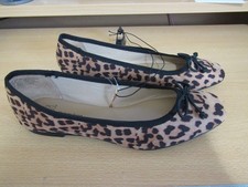 New Time and Tru String Bow Ballet Shoes Size 7.5 Leopard Print