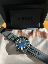 New U-Boat DARKMOON 40 MM BLUE PVD Rubber Ban...