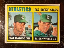 1967 Topps - Athletics Rookie Stars #33 Sal Bando / Randy Schwartz — VG