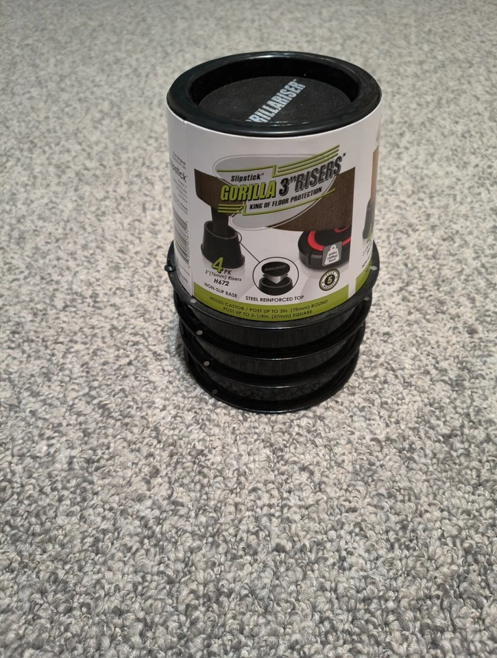 Elevadores de cama/elevadores de muebles Slipstick CB672 Premium de 3 pulgadas con refuerzo de acero Foto 3 de 4