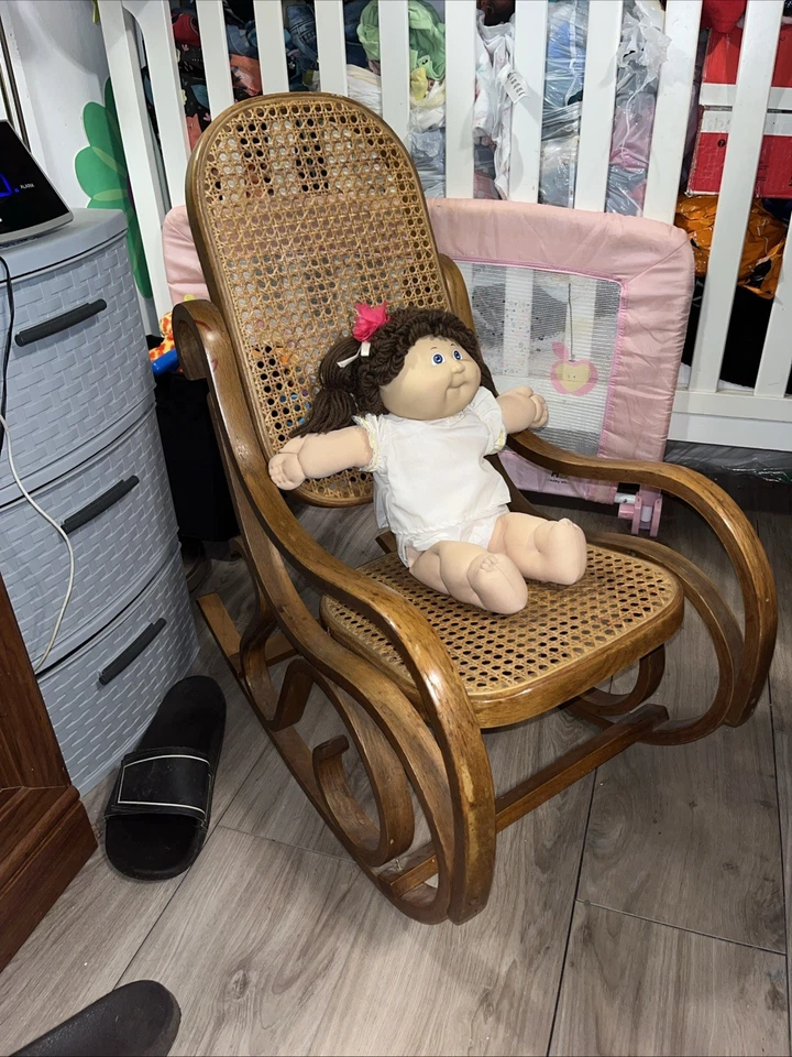 Mecedora de madera para niños marrón claro Foto 4 de 4