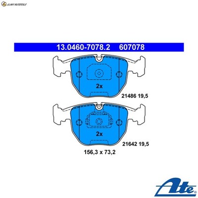 BREMSBELAGSATZ SCHEIBENBREMSE 13.0460-7078.2 FÜR BMW 5/E39/X/SAV X3/E83 X5/E53