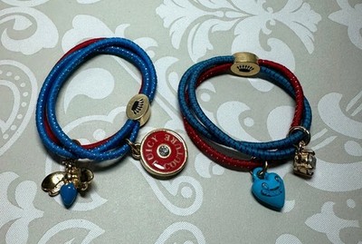 Juicy Couture Red & Blue Hair Elastic Ties Heart and Bee Charms
