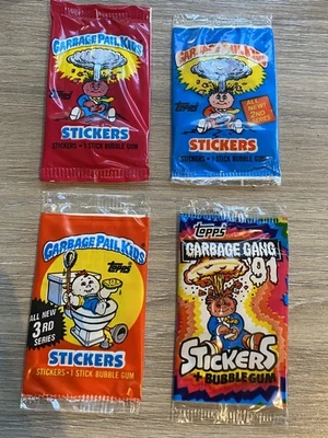 1985 UK Garbage Pail Kids 1st, 2nd, 3rd and Garbage Gang '91 Series Sealed Packs - Bild 1 von 4