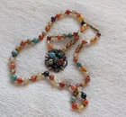 Beautiful Vintage Scottish Celtic Agate  Necklace and Miracle brooch set