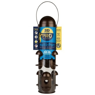 3-D Pro Blends Multi-Port Squirrel Resistant Wild Bird Feeder 3 lbs Capacity