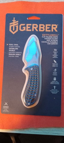 Gerber Kettlebell Folding Pocket Knife, Anodized Aluminum Handles BRAND NEW