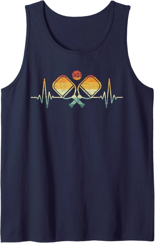 Pickleball Heartbeat Design for a I Love Pickleball Player Tank Top