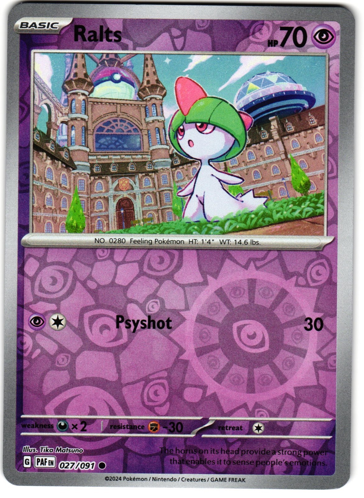 Ralts Reverse Holo 27/91 Pokemon SV: Paldean Fates